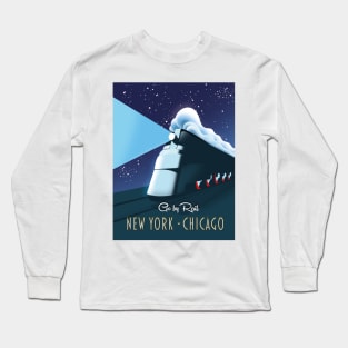 "Go by rail" New York - Chicago train poster Long Sleeve T-Shirt